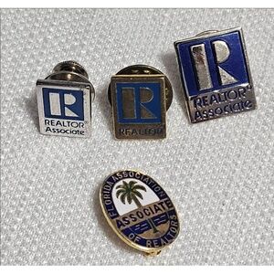 Vtg REALTOR Florida Official‎ Lapel Pins Blue Gold Silver Collectible Set of 4